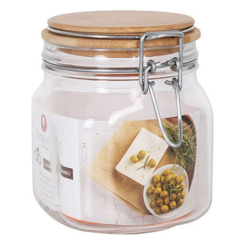 Transparent Glass Jar Borgonovo Hermetic 750 ml Borgonovo