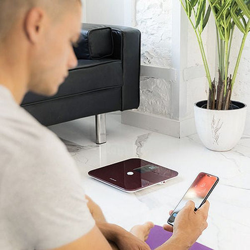 Digital Bathroom Scales Cecotec Surface Precision 10400 Smart Healthy Vision Maroon Cecotec