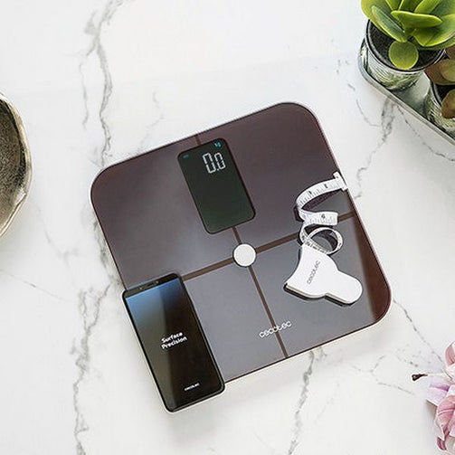 Digital Bathroom Scales Cecotec Surface Precision 10400 Smart Healthy Vision Maroon Cecotec