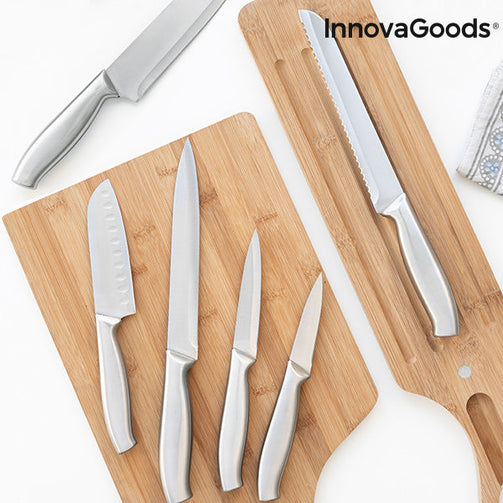 Set of Knives with Wooden Base Spartan InnovaGoods 7 Pieces InnovaGoods
