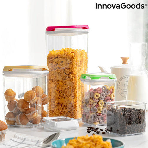 Set of Stackable Hermetically-sealed Kitchen Containers Pilocks InnovaGoods 4 Pieces InnovaGoods