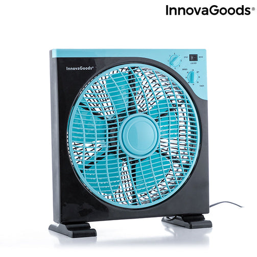 Floor Fan Box InnovaGoods Ø 30 cm 50W Black Blue InnovaGoods