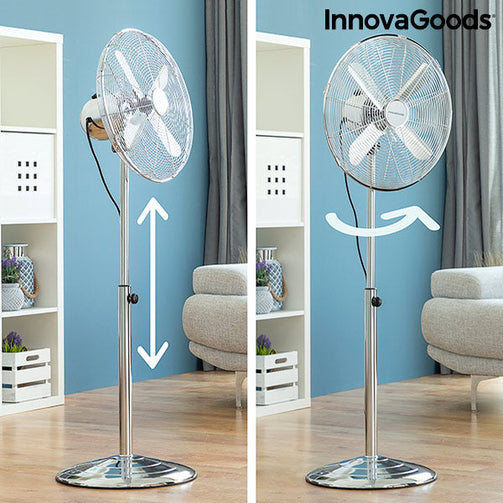 Freestanding Fan Chrome Retro InnovaGoods Ø 40 cm 55W InnovaGoods