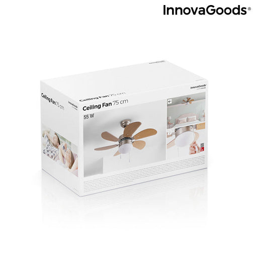 Ceiling Fan with Light InnovaGoods Ø 75 cm 55W InnovaGoods