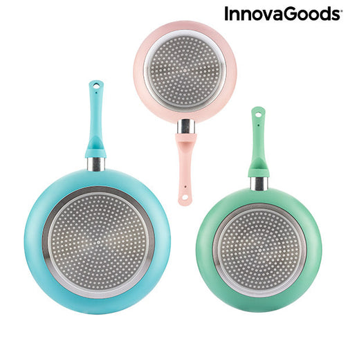 Set of Non-stick Frying Pans with Ceramic Coating Pantasy InnovaGoods 3 Pieces (ø 20-24-28 cm) InnovaGoods