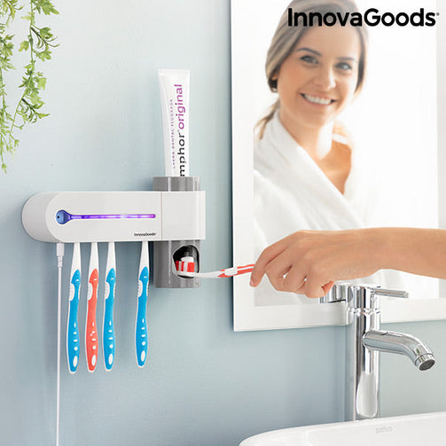 UV Toothbrush Steriliser with Stand and Toothpaste Dispenser Smiluv InnovaGoods InnovaGoods