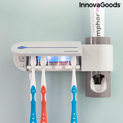 UV Toothbrush Steriliser with Stand and Toothpaste Dispenser Smiluv InnovaGoods InnovaGoods