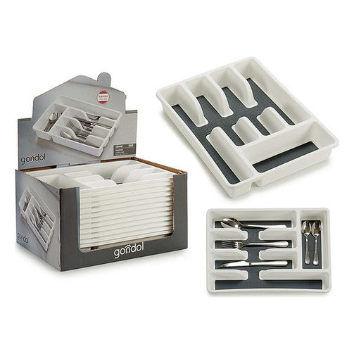 Cutlery Organiser White Plastic (36 x 5 x 26,2 cm) BigBuy Home