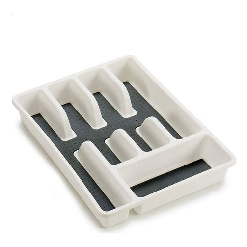 Cutlery Organiser White Plastic (36 x 5 x 26,2 cm) BigBuy Home