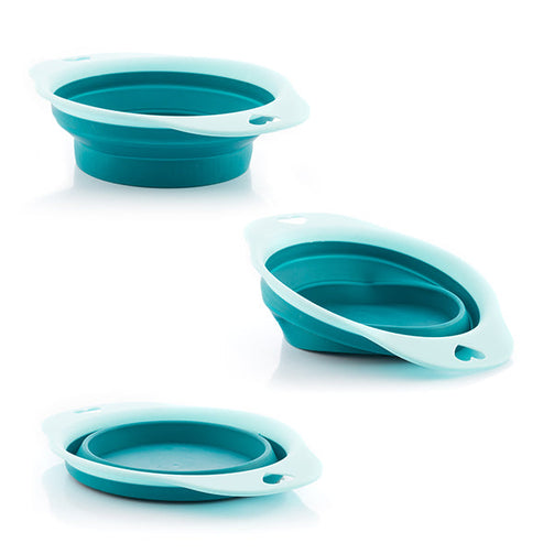 Folding Pet Bowl Heart BigBuy Pets