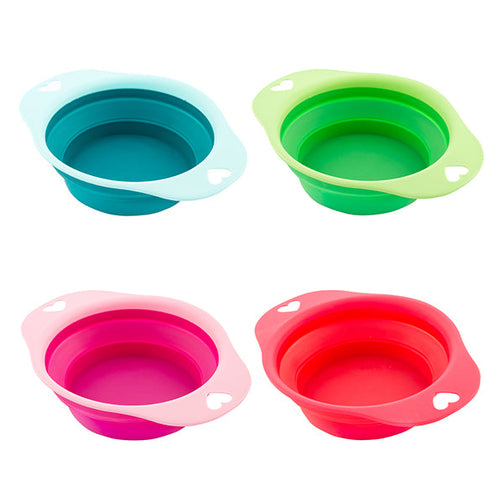 Folding Pet Bowl Heart BigBuy Pets
