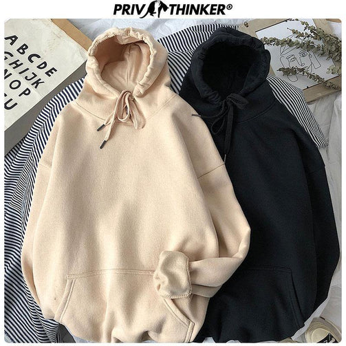 Privathinker Woman's Solid 12 Colors Korean Hooded Sweatshirts Female 2020 Cotton Thicken Warm Hoodies Lady Autumn Fashion Tops Seewest