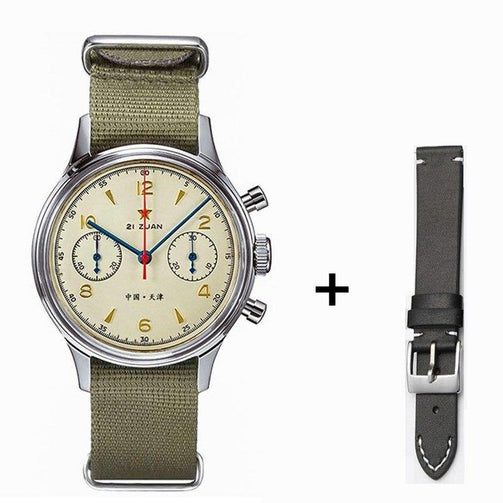 Fashion 38mm Men Chronograph Watches Sapphire Mechanical Hand Wind 1901 Movement Military Pilot Mens Chronograph Watch 1963 Seewest