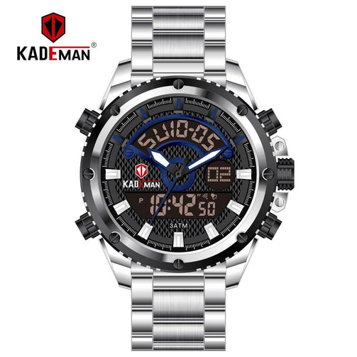 KADEMAN Mens Watches Fashion Sport Wristwatches Waterproof Dual Display Digital Watch Military Army Male Clock Relogio Masculino Seewest