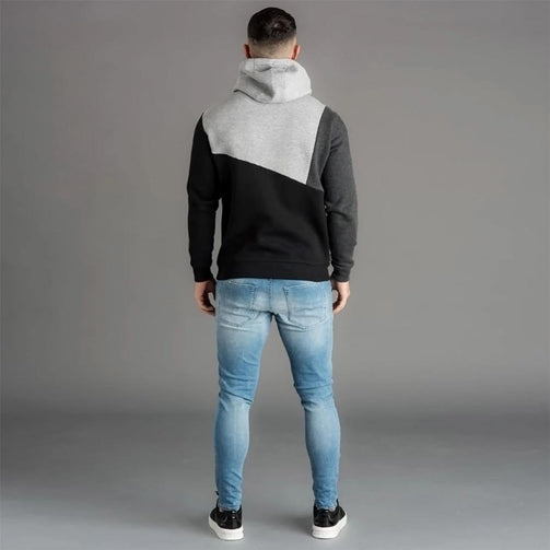 Mens Hoodies Sweatshirt 2019 Streetwear Patchwork Hoody Pullover Black White Hoodie Men Winter Fleece Sweatshirts Clothing Seewest