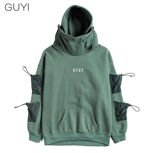 Letter Japan Style Hoodies Sweatshirts Men Harajuku Hip Hop Streetwear Pullover Casual Techwear Fluff Hoddies Male Hooded Top Seewest