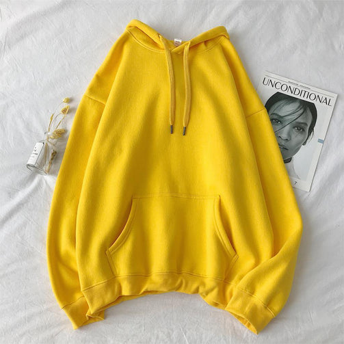 Privathinker Woman's Solid 12 Colors Korean Hooded Sweatshirts Female 2020 Cotton Thicken Warm Hoodies Lady Autumn Fashion Tops Seewest
