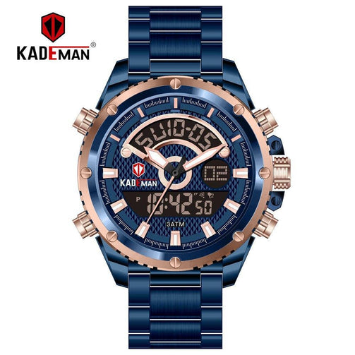 KADEMAN Mens Watches Fashion Sport Wristwatches Waterproof Dual Display Digital Watch Military Army Male Clock Relogio Masculino Seewest