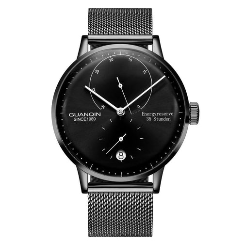 GUANQIN Mechanical Business Watch Men Top Brand Luxury Luminous 316L stainless steel Wrist Mens Automatic Watches Gold Clock Seewest
