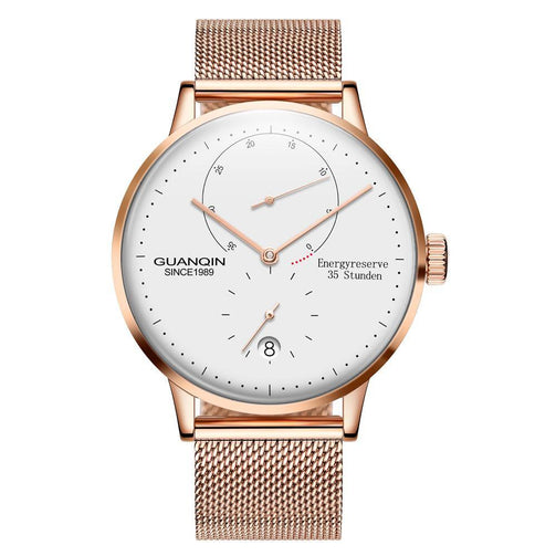 GUANQIN Mechanical Business Watch Men Top Brand Luxury Luminous 316L stainless steel Wrist Mens Automatic Watches Gold Clock Seewest