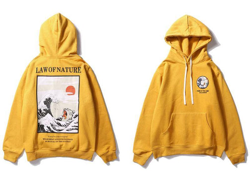 GONTHWID Japanese Embroidery Funny Cat Wave Printed Fleece Hoodies 2020 Winter Japan Style Hip Hop Casual Sweatshirts Streetwear Seewest