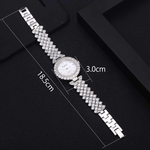 Jankelly Good Qualtiy AAA Zircon Elements Leaf Austrian Crystal Bracelet Watch for Wedding Party Fashion Jewelry 2018 HOT Seewest
