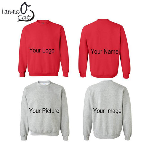 Lanmaocat Cotton Hoodie Men Women Custom Design Hoodie Sublimation Print Shirt Long Sleeve Personal Design XXL Free Shipping Seewest