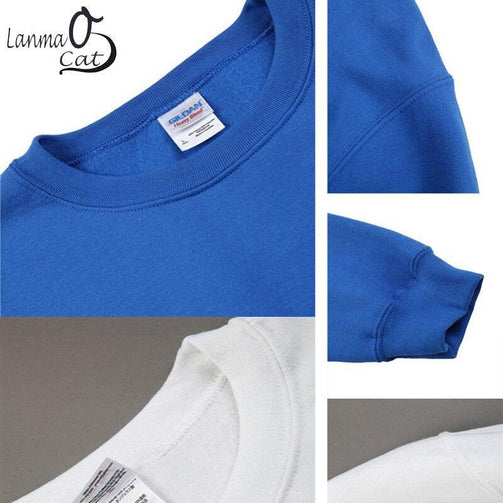 Lanmaocat Cotton Hoodie Men Women Custom Design Hoodie Sublimation Print Shirt Long Sleeve Personal Design XXL Free Shipping Seewest