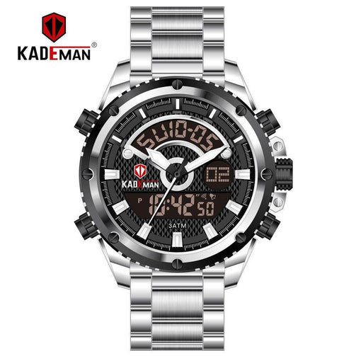 KADEMAN Mens Watches Fashion Sport Wristwatches Waterproof Dual Display Digital Watch Military Army Male Clock Relogio Masculino Seewest