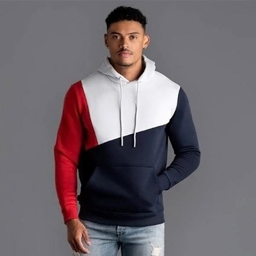 Mens Hoodies Sweatshirt 2019 Streetwear Patchwork Hoody Pullover Black White Hoodie Men Winter Fleece Sweatshirts Clothing Seewest