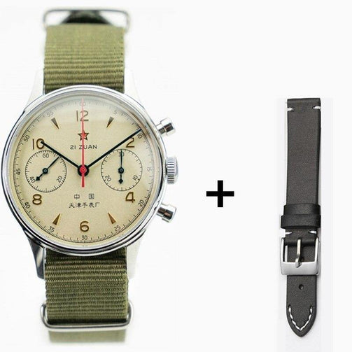 Fashion 38mm Men Chronograph Watches Sapphire Mechanical Hand Wind 1901 Movement Military Pilot Mens Chronograph Watch 1963 Seewest