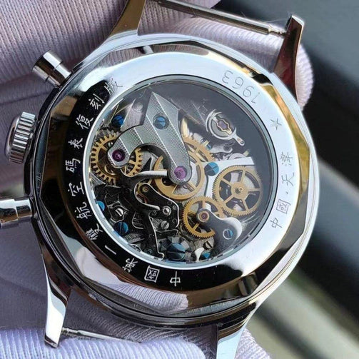 Fashion 38mm Men Chronograph Watches Sapphire Mechanical Hand Wind 1901 Movement Military Pilot Mens Chronograph Watch 1963 Seewest