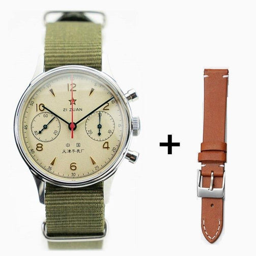 Fashion 38mm Men Chronograph Watches Sapphire Mechanical Hand Wind 1901 Movement Military Pilot Mens Chronograph Watch 1963 Seewest