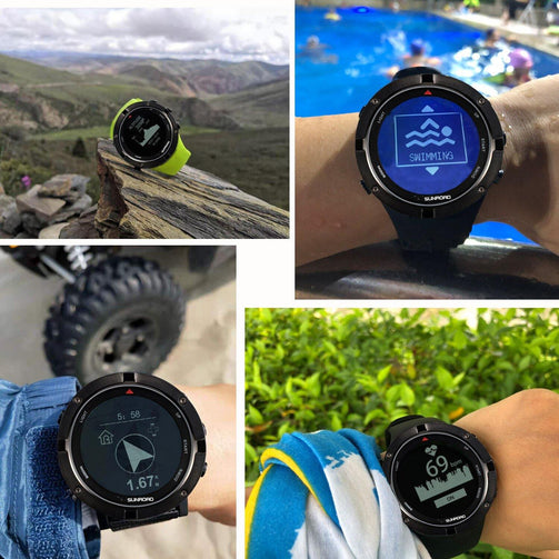 SUNROAD smart GPS heart rate altimeter outdoor sports digital watch for men running marathon triathlon compass swimming watch Seewest