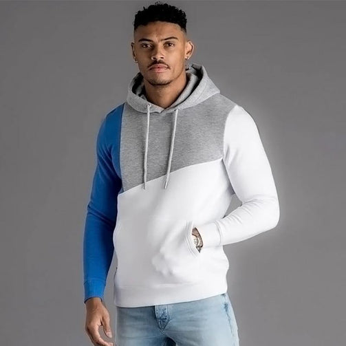 Mens Hoodies Sweatshirt 2019 Streetwear Patchwork Hoody Pullover Black White Hoodie Men Winter Fleece Sweatshirts Clothing Seewest