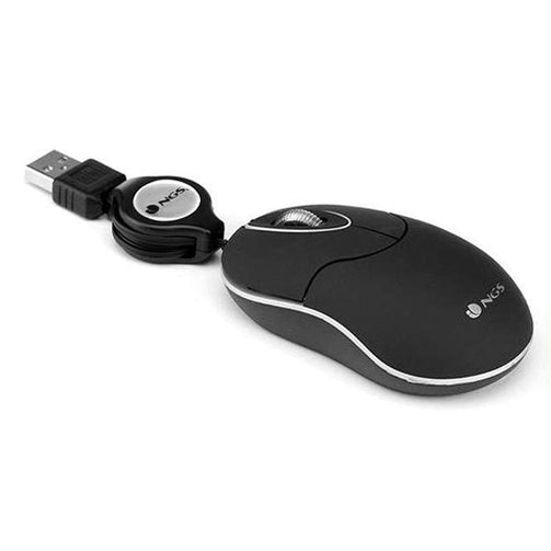 Retractable Optical Mouse NGS SINBLACK 1000 dpi Black NGS