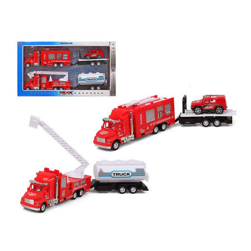 Set of cars Fire engine Red 119244 (2 Uds) BigBuy Fun