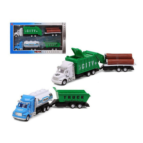 Set of cars Garbage truck Green 119275 (3 Uds) BigBuy Fun