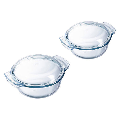 Saucepans Pyrex Transparent Borosilicate Glass (25 x 20 x 11 cm / 29 x 23 x 14 cm) (2 pcs) Pyrex
